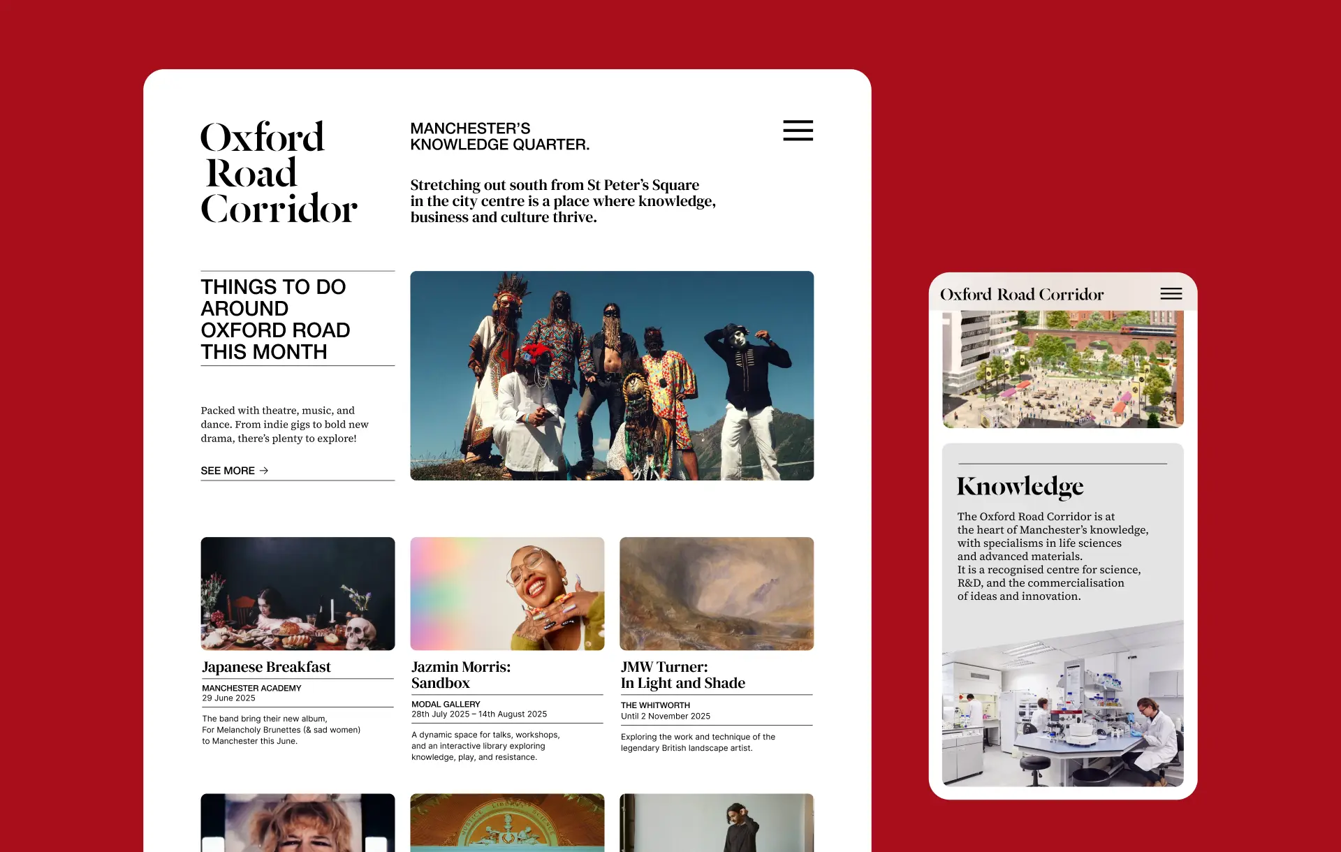 Oxford Road Corridor website refresh.