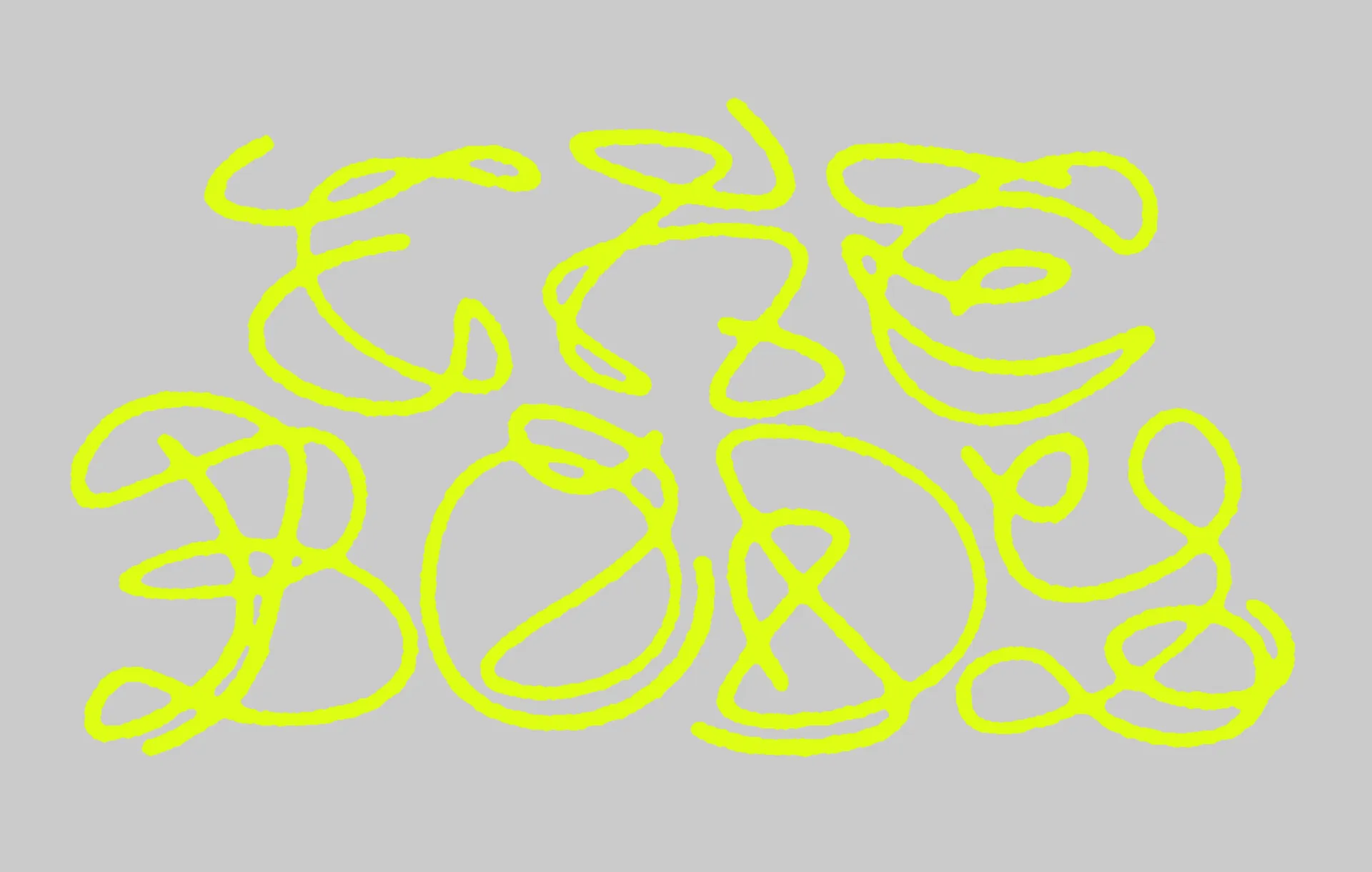 THE BODY loosely drawn in looped monoline blackletter